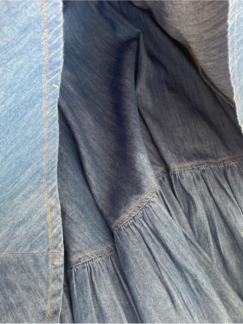 NWOT OLARS ULLA MIDI Denim Jeans Dress Size S Short Sleeves Made In Sweden - Picture 11 of 12